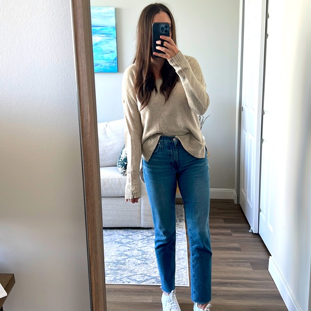 Cream Madewell sweater // size S